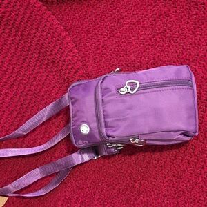 Heart Purple Crossbody Bag 4x7 Inches 4 Compartments